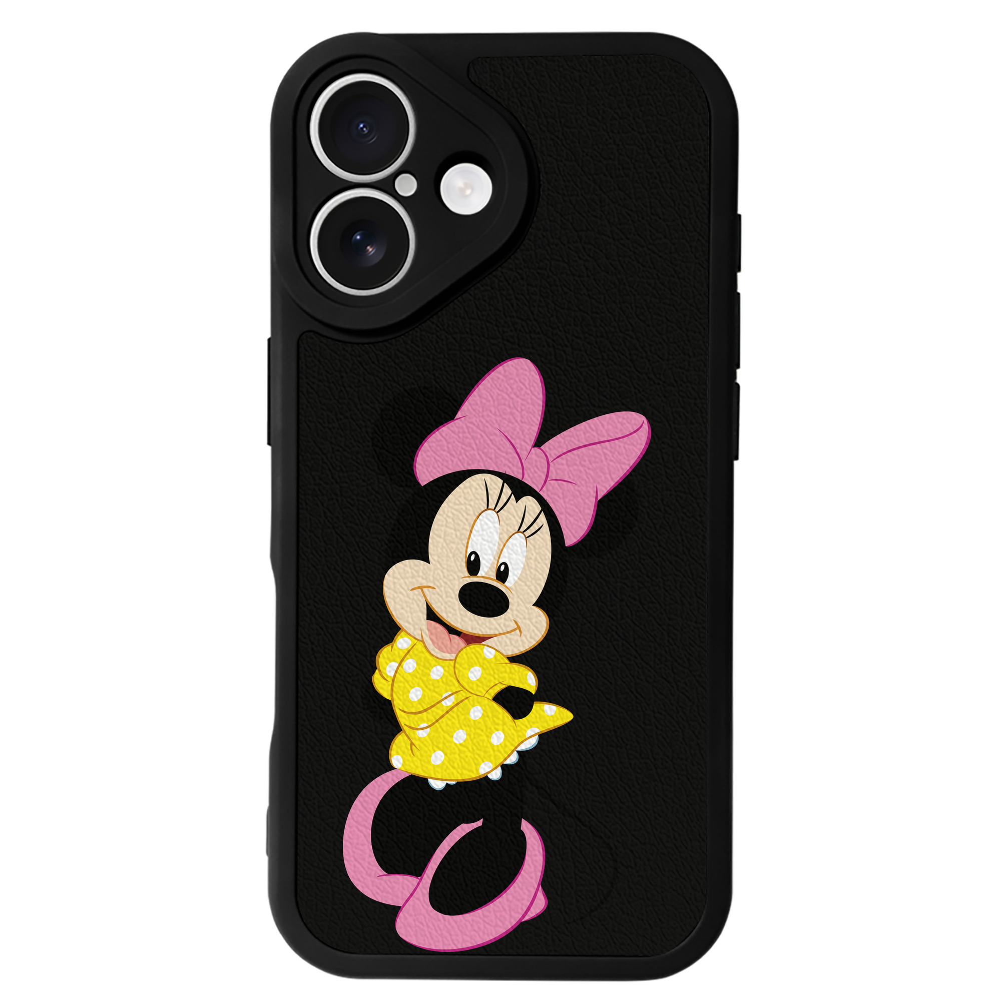 （画像用） ミッキーマウス Mickey Mouse 【iPhone 16シリーズ対応】シリコンスマホケース（レザー調） 材質：シリコン
